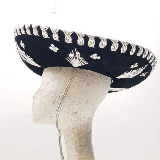 Salazar Yepez Charro/Mariachi Hat, Black, Silver, Youth Size Small image number 3