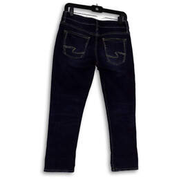 Womens Blue Medium Wash Pockets Regular Fit Denim Straight Jeans Size 27 alternative image