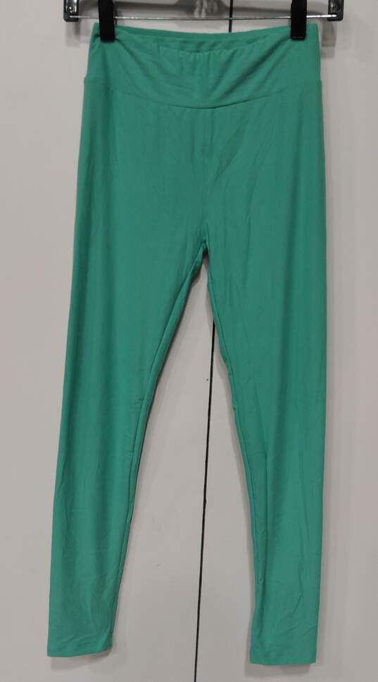 Lularoe Leggings Solid Teal Colored One Size image number 7