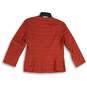 Womens Red Striped V-Neck Long Sleeve Hook & Eye Jacket Size 4 image number 2