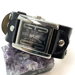 Designer Diesel Silver-Tone Dial Black Adjustabe Strap Analog Wristwatch
