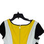Womens Multicolor Colorblock Short Cap Sleeve Back Zip A-Line Dress Size 4 image number 4