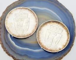 Vintage 960 Silver 10 Kroner 1964 Coins 40.1g