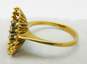 14K Yellow Gold Blue Spinel Flower Statement Ring 4.0g image number 2