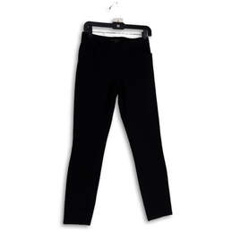 Womens Black Flat Front Straight Leg Pockets Regular Fit Ankle Pants Size 2 alternative image
