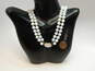 VNTG Mid Century Opalescent Milk Glass Duo Strand Necklace image number 4