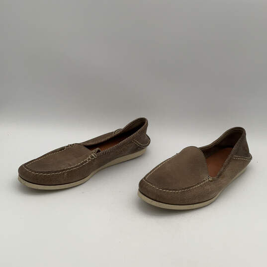 Mens Brown Leather Round Toe Slip-On Moccasin Loafers Shoes Size 11.5 image number 4
