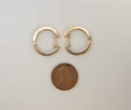 14K Yellow Gold 0.60 CTTW Diamond Hinged Hoop Earrings 5.8g alternative image
