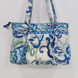 Vera Bradley White/Blue/Green Pattern Shoulder Handbag alternative image
