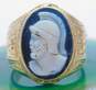 Antique 14K Yellow Gold Carved Sardonyx Soldier Cameo Men's Ring 8.4g image number 1