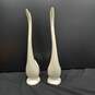 Pair of Ivory Ceramic Long Neck Swan Figurines image number 2