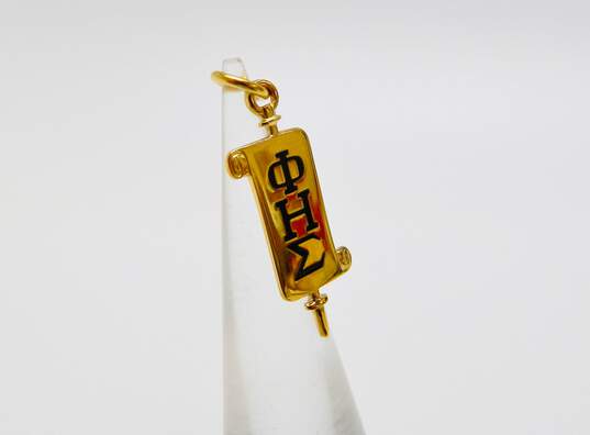 Vintage 10K Gold Black Enamel Phi Eta Sigma Honor Society Pendant Charm 1.7g image number 3