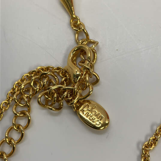Designer Joan Rivers Gold-Tone Adjustable Lady Bug Chain Pendent Necklace image number 4