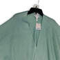 NWT Womens Green Tight-Knit Fringe Hem Open Front Cape Sweater One Size image number 3