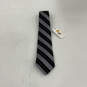 NWT Valentino Men's Black Blue Striped Silk Four In Hand Pointed Necktie image number 1