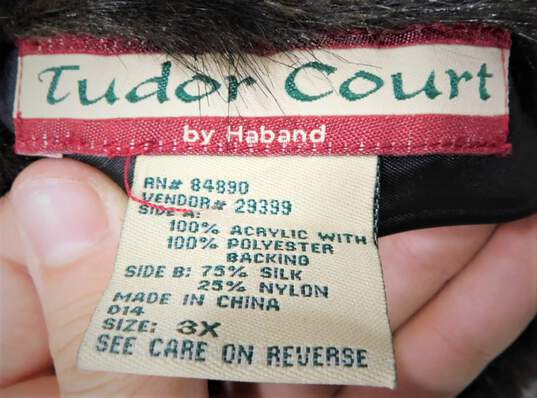 Vintage Tudor Court by Haband Women's Brown Faux Fur Button Down Coat Size 3X image number 3