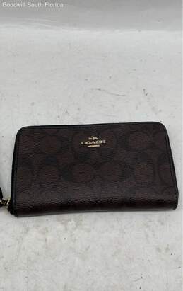 Coach Womens Brown And Black Printed Wristet