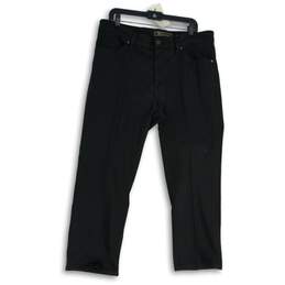 Mens Black Denim Dark Wash 5-Pocket Design Straight Leg Jeans Size 36x34