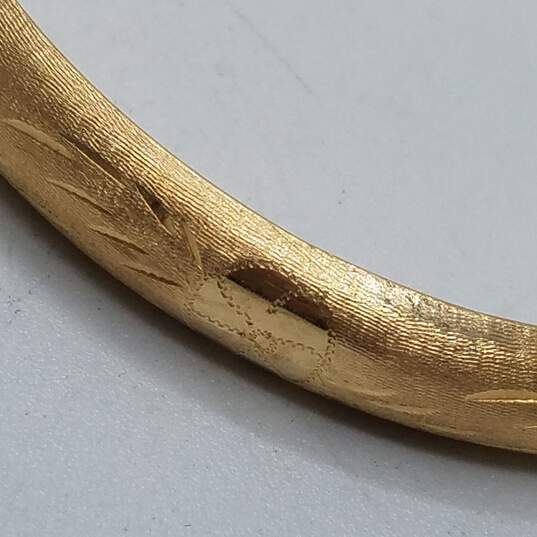 14K Gold Chiseled Hinge Bangle Bracelet 10.8g image number 2