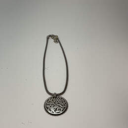 Designer Brighton Silver-Tone Adjustable Chain Floral Disk Pendant Necklace alternative image