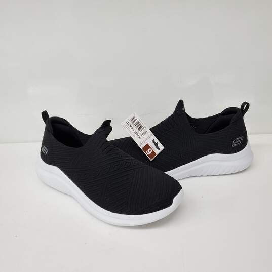 NWT Skechers WM's Air Cooled Memory Foam Ultra Flex Black Slip On Sneakers Size 9 w Original Box image number 2