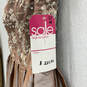 NWT Womens Brown Sequin Pleated V Back Fit & Flare Dress Size Medium image number 3
