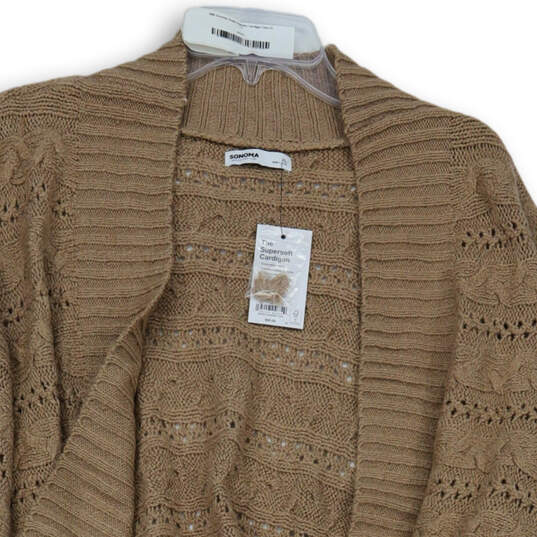 NWT Womens Brown Long Sleeve Front Button Cardigan Sweater Size XL image number 4