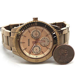 Designer Fossil Stella ES-2859 Gold-Tone Stainless Steel Analog Wristwatch
