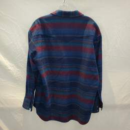 Pendleton Wool Button Up Striped Flannel Shirt Size L alternative image