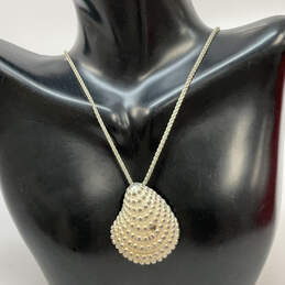 Designer Brighton Silver-Tone Adjustable Chain Sea Shell Pendant Necklace