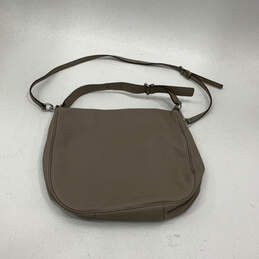 Womens Gray Leather Detachable Adjustable Strap Inner Pocket Crossbody Bag alternative image