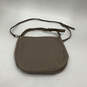 Womens Gray Leather Detachable Adjustable Strap Inner Pocket Crossbody Bag image number 2