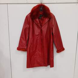 Women's Terry Lewis Red Trench Coat Size S