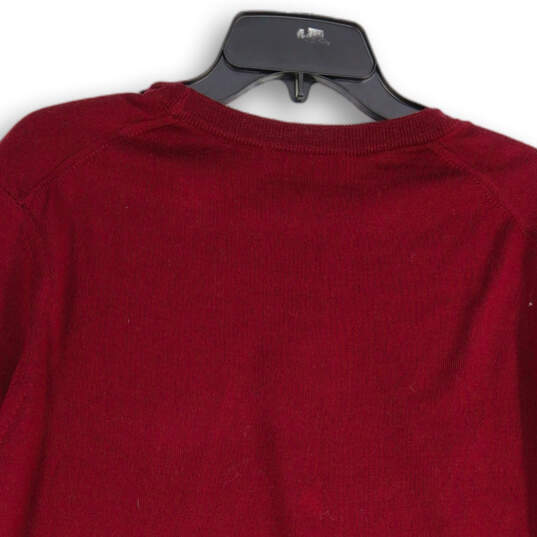 NWT Mens Red Knitted Crew Neck Long Sleeve Pullover Sweater Size XL image number 4