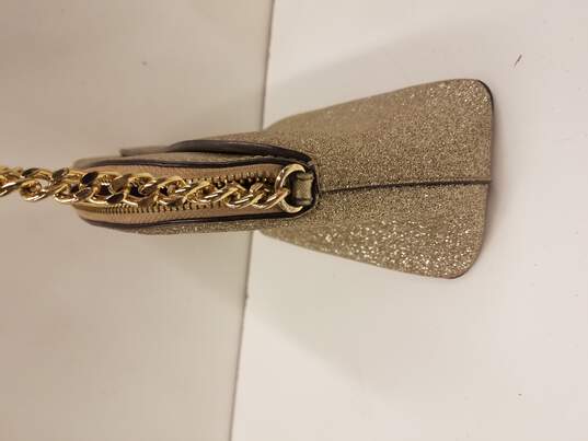 Buy the Michael Kors Emmy Dome Glitter Crossbody Bag Gold