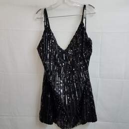 Women's black sequin mini cocktail dress XXL / 24 plus