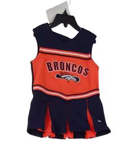 NFL Denver Bronchus Girls Orange Blue Sleeveless One Piece Dress Size 2T