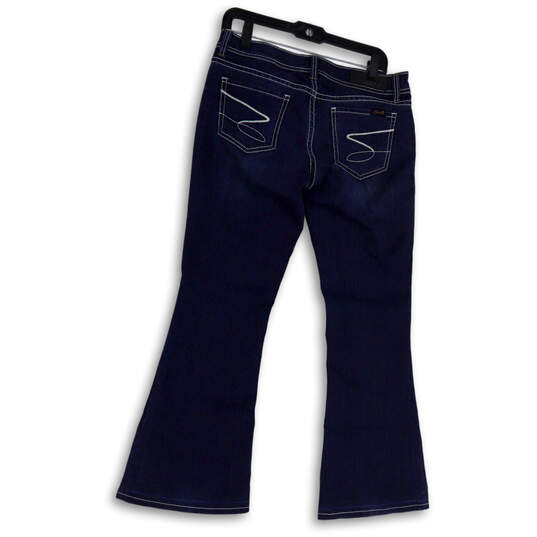 Womens Blue Dark Wash Pockets Regular Fit Denim Bootcut Jeans Size 8 image number 2
