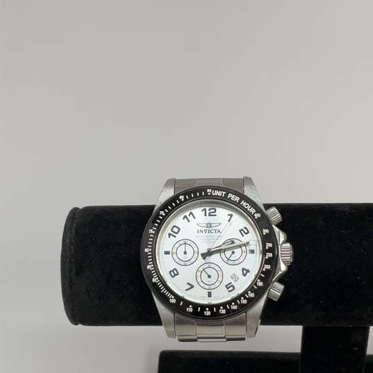 Designer Invicta 10702 Silver-Tone Chronograph Round Dial Analog Wristwatch image number 1