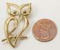 VNTG Crown Trifari Gold Tone Owl Brooch 7.8g image number 3