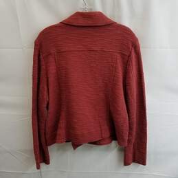 Max Studio Women's Red Cotton Textured Knit Moto Jacket Size XL alternative image