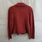 Max Studio Women's Red Cotton Textured Knit Moto Jacket Size XL image number 2