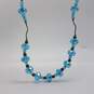 Sterling Silver Faceted Crystal Bead 18 Inch Necklace 14.6g image number 1