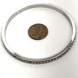 Designer Swarovski Silver-Tone Clear Rhinestone Round Bangle Bracelet alternative image