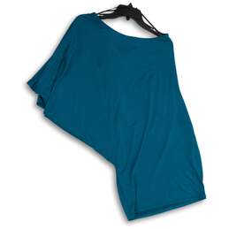 Arden B. Womens Blue Copper Floral One Shoulder Pullover Blouse Top Size Medium alternative image
