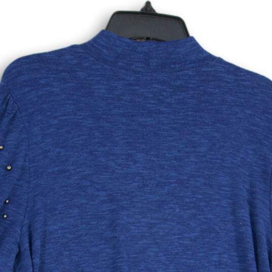 NWT Molly Isadora Womens Blue Round Neck Long Sleeve Pullover Sweater Size 1X image number 4