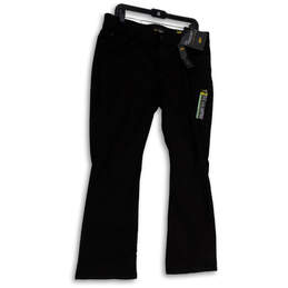 NWT Womens Black Denim Regular Fit Pockets Dark Wash Bootcut Jeans Size 16