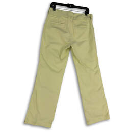 Womens Ivory Flat Front Pockets Straight Leg Casual Chino Pants Size 8 alternative image