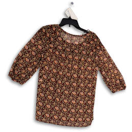 NWT Womens Multicolor Round Neck 3/4 Sleeve Pullover Blouse Top Size S alternative image