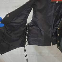 Men's Black First Leather Apparel Leather Vest Size 4X alternative image